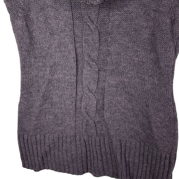 Berretti Wool Blend Cable Knit Sz Med Sweater Tunic Cowl Neck Sleeveless Womens - Picture 3 of 8